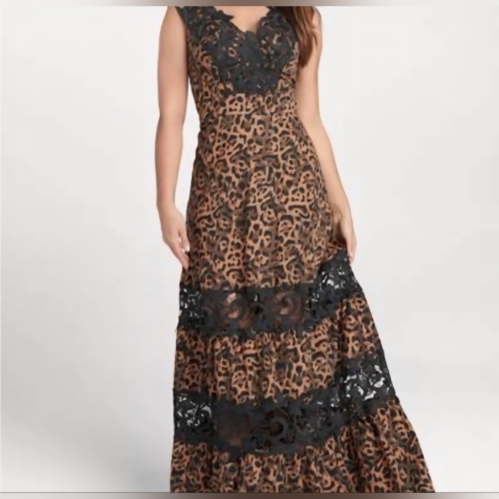 VENUS Leopard Print Maxi Dress